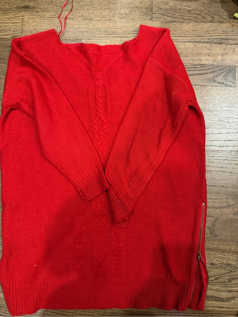 Zara Red Scoop Neck Sweater
